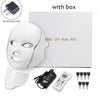 LED light therapy neck and face mask beauty device, white color